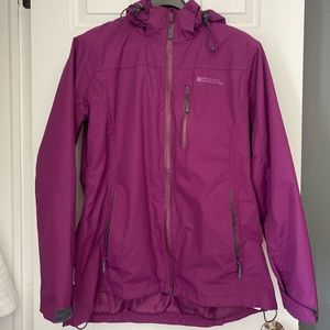 Waterproof Mountain Warehouse jacket.